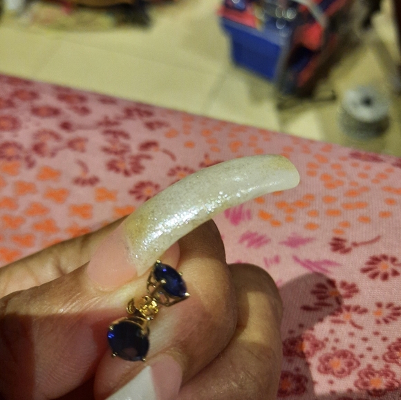 NWT AUTHENTIC SEXXY SAPPHIRE SEPT BIRTHSTONE STUD EARRINGS SOLID 10K YELLOW GOLD - Picture 1 of 7